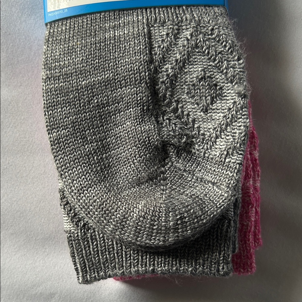Columbia Pink Ice /Charcoal Gray 2 Pair Super Soft Crew Socks - Picture 8 of 11